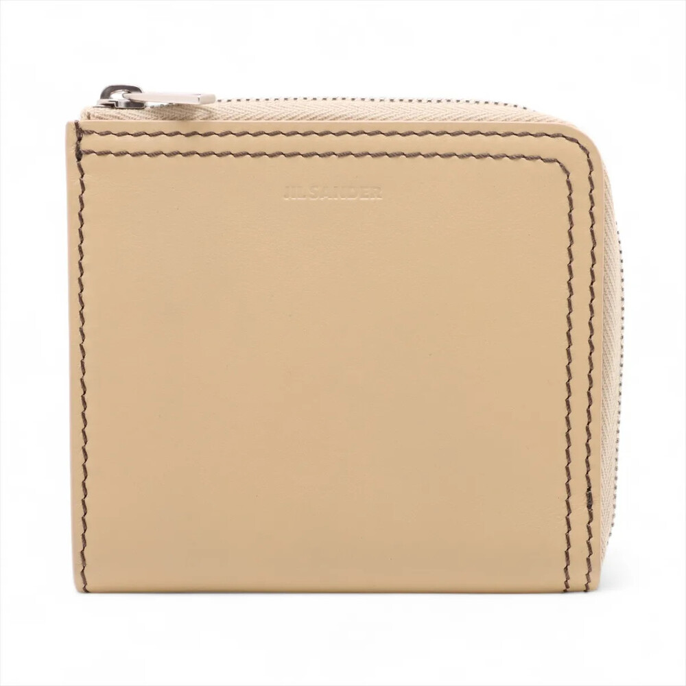 Jil Sander Leather Compact Wallet Beige #264463J31B